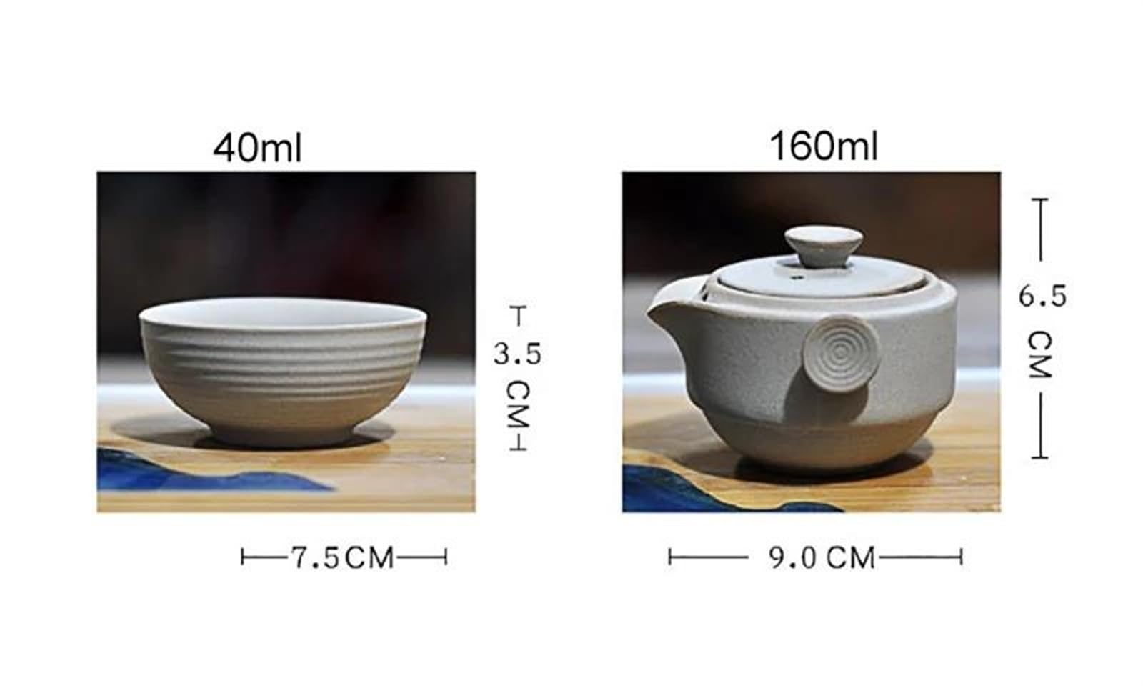 Nachmittagstee-Set, Kung-Fu-Tee-Set, Chinesisches Tee-Set, Nachmittagstee-Set im chinesischen Stil, Gongfu-Tee-Sets, Gaiwan-Kaffee-Teekanne, Tee-Set mit 1 Teekanne und 1 Tasse, Reise-Tee-Set