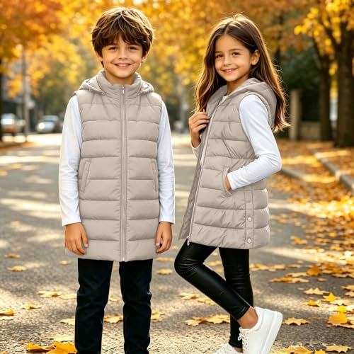 TERGHTP Boys Girls Puffer Vest Hooded Sleeveless Quilted Outerwear Jacket - image 3