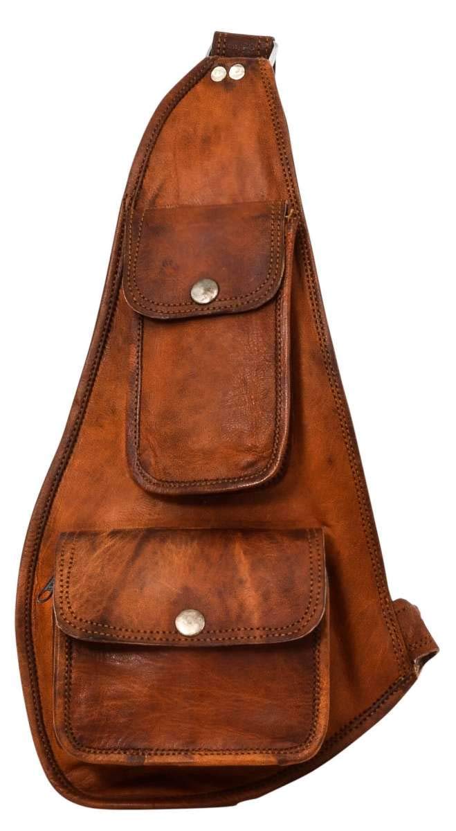 Unisex Leather Bags and Backpacks for College, Travelling, Camping, Cycling and Hiking - Brown - Size: LxBxH - 16 inches-image-10