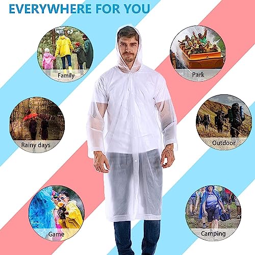 Image of EVA Waterproof Rain Coat Hooded Universal Outdoor Water Resistant Portable Suit for Men Women Boys & Girls