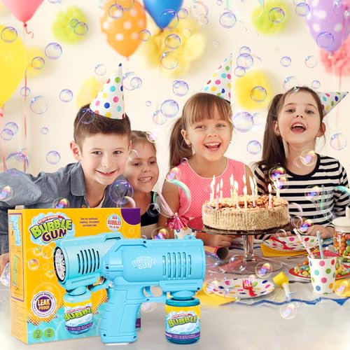 Panacare Seifenblasenpistolen, Seifenblasenmaschine Gun Kinder 4000+ Blasen/Minute mit 130ML Seifenblasenlösung, Bubble Machine Geschenk für Kinder/Geburtstag/Party, Bubble Gun (Blue)