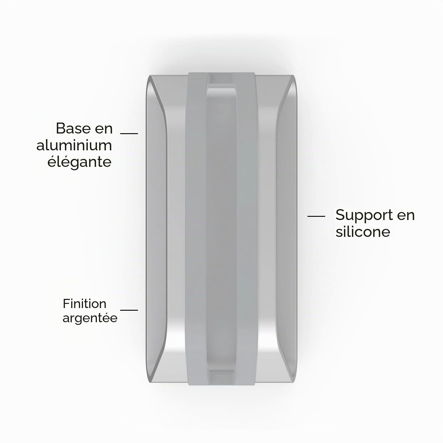 HumanCentric Support Vertical Compatible avec MacBook Pro et MacBook Air, Support de Bureau pour Laptop, en Aluminium, Inserts interchangeables pour s'adapter à différents modèles, argenté