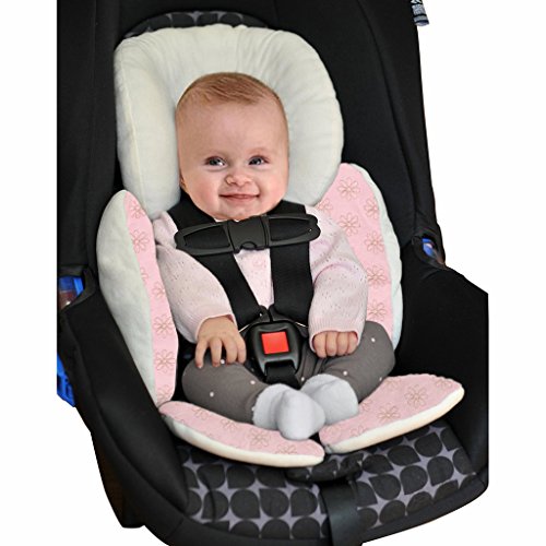Vine Baby Sitzauflage Baby im Auto Kinderwagen Sitzauflagen für Kinderwagen,Universal Kinderwagen Sitzkissen Baby Sitzauflage Baumwolle Autokindersitz(rosa)