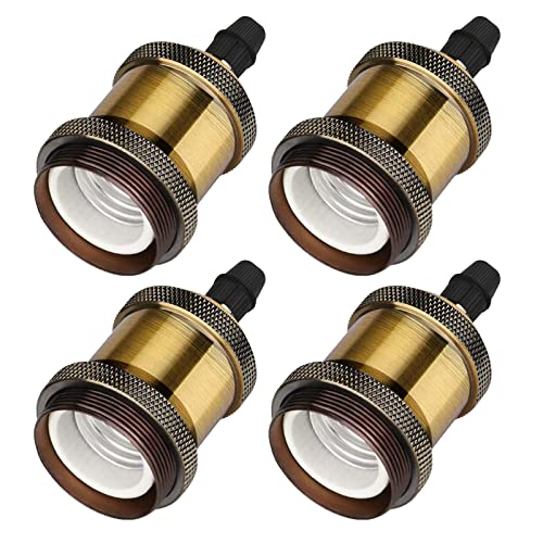 EXTRASTAR E27 Vintage Bronze Ampoule douille, Edison retro Support de Lampe, Solide céramique adaptateur, 4 Pièces