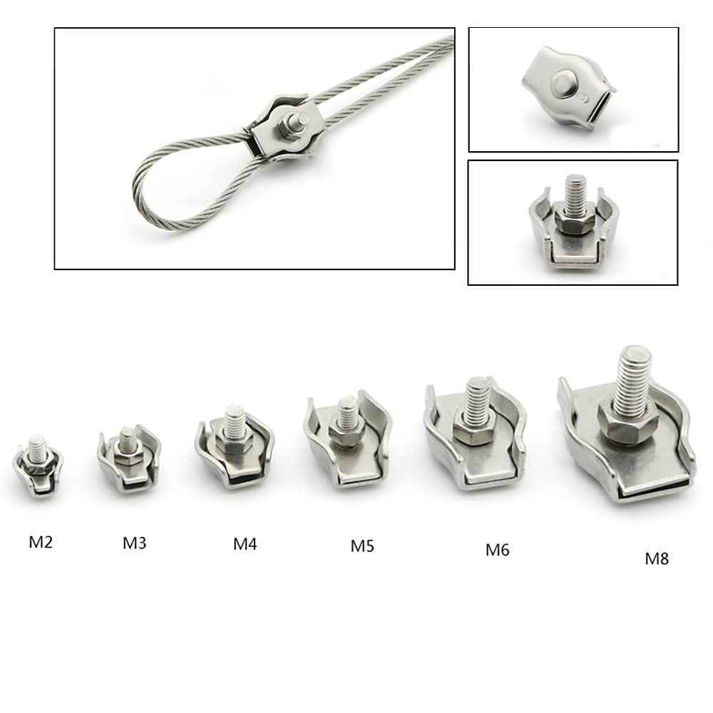 Morsetti Per Filo Stendibiancheria 10PCS M2-M10 Wire Rope Clip Morsetto Cavo In Acciaio Zincato Collegare Fissaggio In Acciaio Inox Simplex Post Cavo Morsetto Wirerope Pinze Morsetti Stendibiancheria