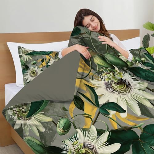Linge de lit 240x260 passiflore imprimé 3D de qualité supérieure - 6