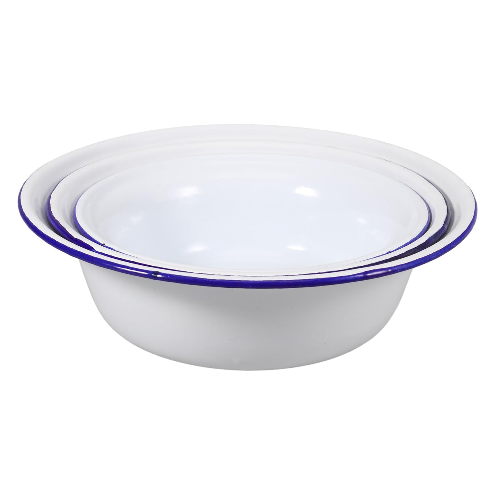 MAGICLULU 12 Pièces Ensemble De Lavabos En Émail Bols Gigognes En Émail Bols De Cuisine Bol De Riz En Émail Bol De Pâtes Grands Bols à Soupe Bol De Soupe Saladier En Émail Bols Pho Blanche