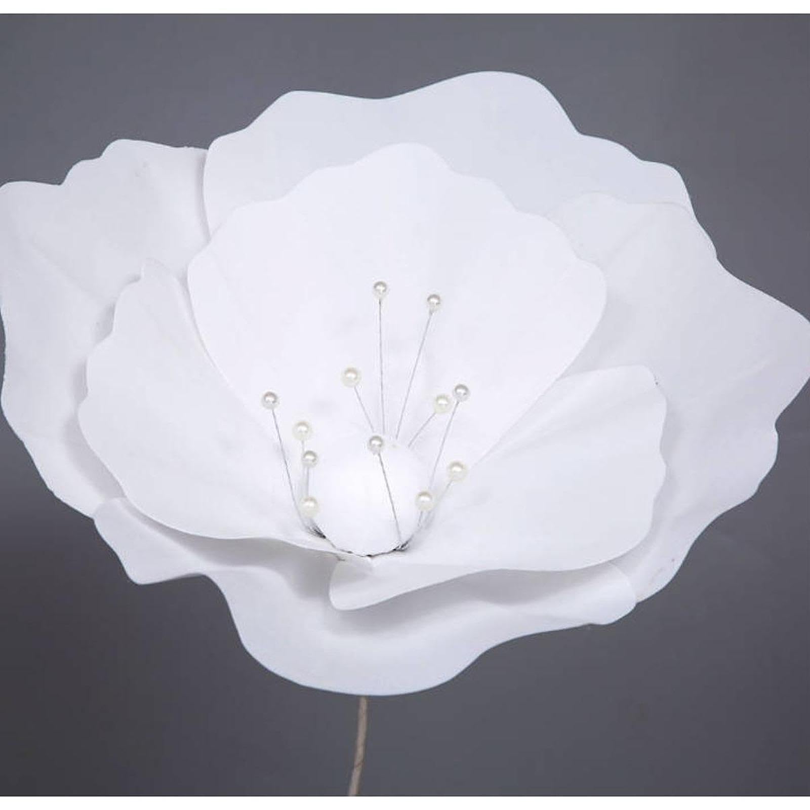 TISHITA Fiore Artificiale Decorazione per Eventi Oggetto di Scena per Feste Allestimento per Vetrine Realizzato in Schiuma PE Adatto per Negozi, Bianco