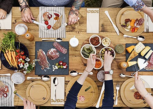 Perfect Settings 50 Piece (25 Sets) Premium Clear Plastic Plates (25 X 10 Inch Dinner / 25 X 7 Inch Salad) Heavy Duty Elegant Disposable Dinnerware Plates (Clear Textured Edge) #TOP4