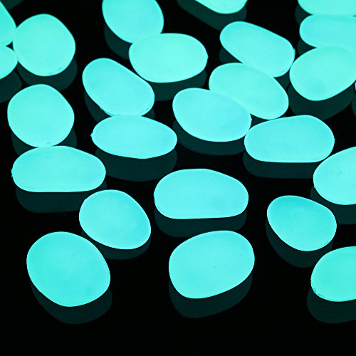 Image of Shiny Stone Glow in the Dark Pebbles, Blue Green, 3-4cm | 400g /14.1oz