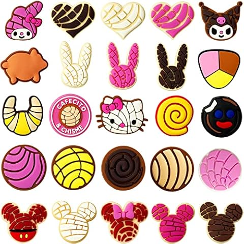 25 PCS Chocolate Cookies Shoes Charm for Sanrio for Croc PVC Clog Pins Shoe Charms Accessories Birthday Party Favors Supplies Cute Decorations Suitable for Crog Bracelets Gift Cover