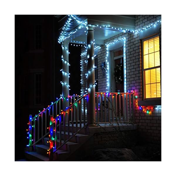 AufuN LED Lichterkette Außen Bunt - Außenlichterkette Weihnachtsbeleuchtung Wasserdicht IP44 mit 8 Leuchtmodi - für… – Bild 10