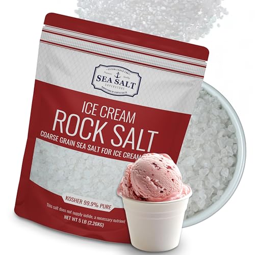 Rock Salt for Ice Cream Making, Universally Compatible Coarse and Non-Iodized Salt for All Ice Cream Maker, 5lb Bag