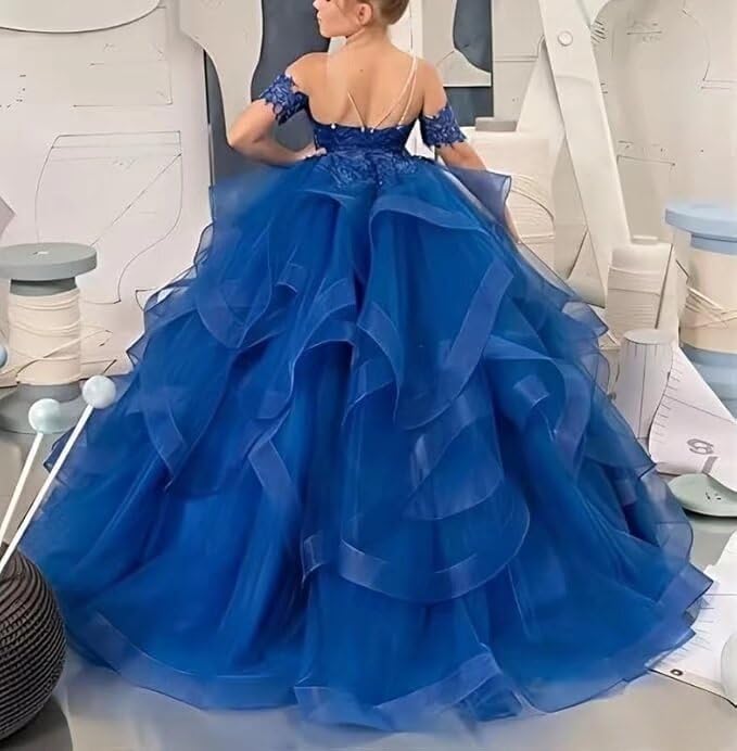 Flower Girl Dresses for Wedding Layered Tulle First Communion Dress for Girls Pageant Dress Princess Ball Gown3