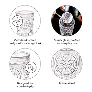 Bormioli rocco romantic tumbler 1150 oz 4 piece set clear  urban country home decor