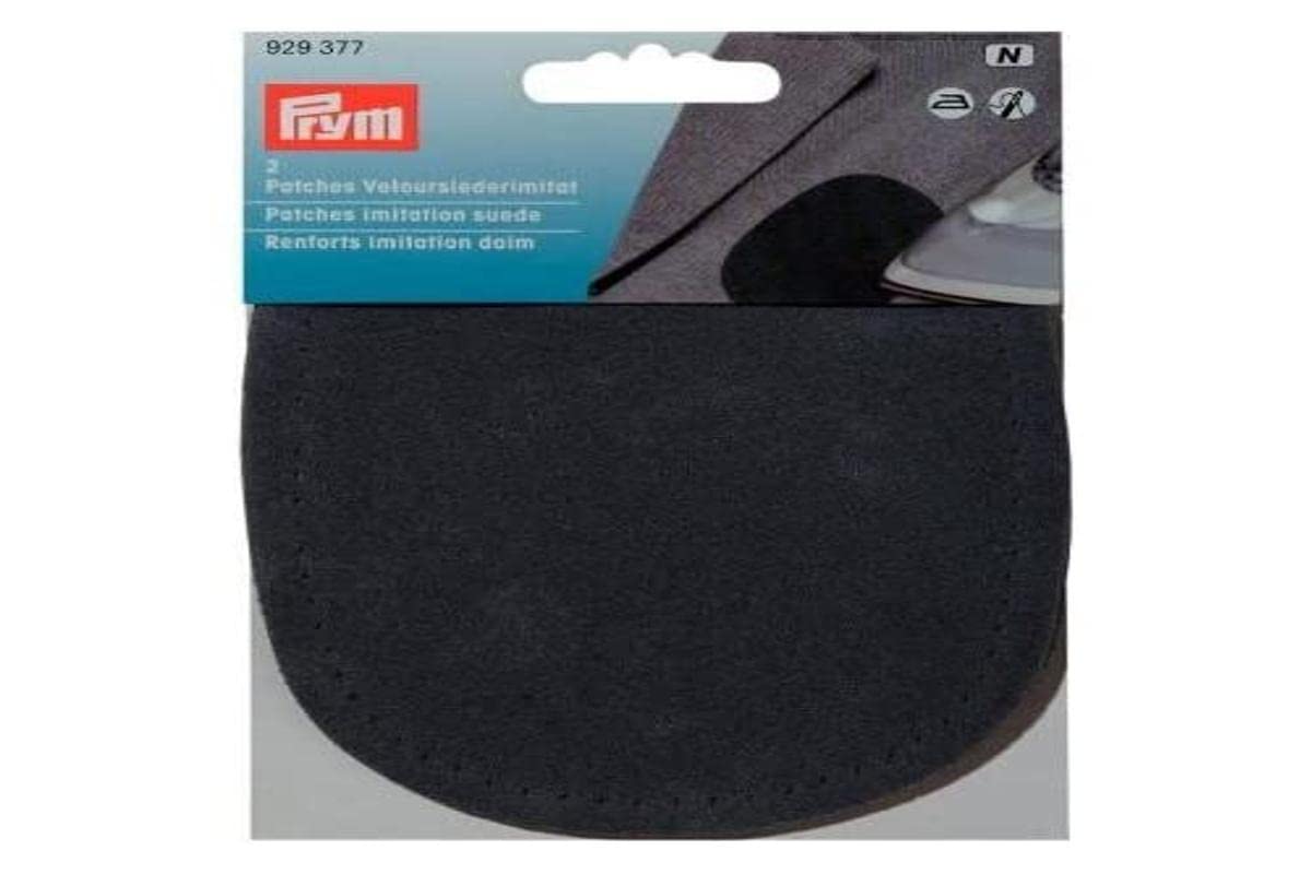 Prym 14 x 10 cm 2-Piece Imitation Suede Patches for Ironing/Sewing-On, Denim Blue