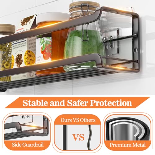 Portaspezie da Appendere Salvaspazio per Cucina, 4 Pezzi Organizer Scaffale per Barattoli di Spezie e Condimenti - immagine 5