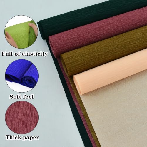 Image of BEISHIDA Rust Crepe Paper Roll, 2 Rolls Crepe Paper Sheet for Craft