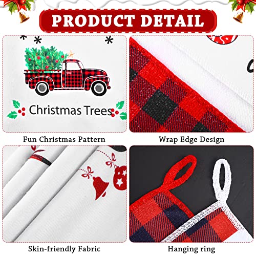 12 Pieces Christmas Kitchen Towels Buffalo Plaid Christmas Kitchen Towels Dish Towels Cotton Christmas Kitchen Decor Hand Towels Tea Towels For Party Favors Cooking Baking, 16 X 24 Inch #TOP2