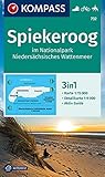  KOMPASS Wanderkarte Spiekeroog im Nationalpark NIedersächsisches Wattenmeer: 3in1 Wanderkarte 1:15000 mit Aktiv Guide und Detailkarte. Fahrradfahren Reiten. (KOMPASS-Wanderkarten, Band 732)