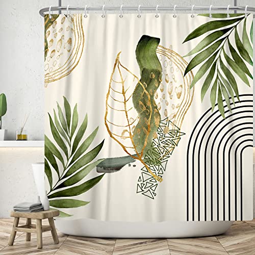 ASDCXZ Boho Leaves Shower Curtain 180x200 cm