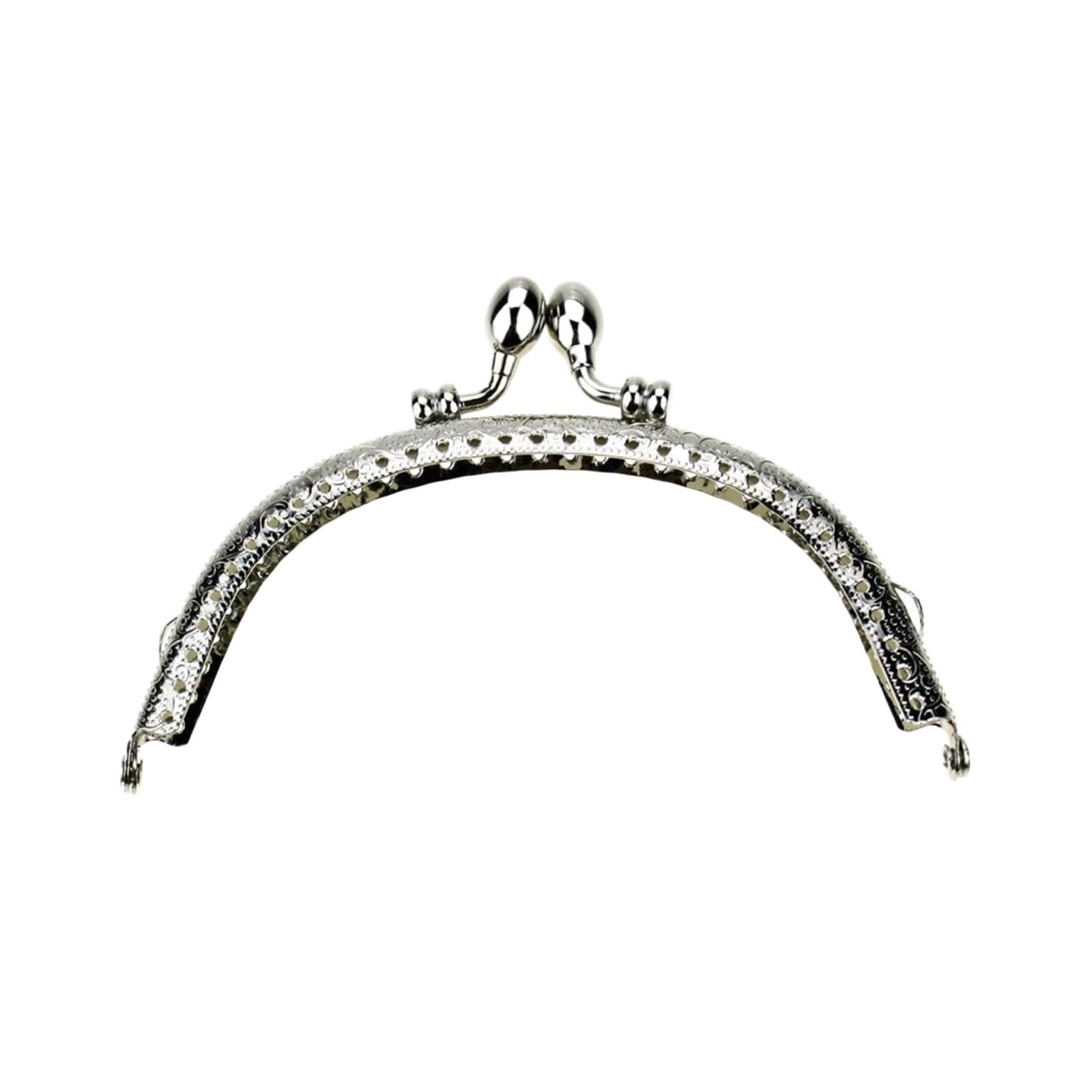 PVUVTNAHW 10Pcs/Lot 12.5cm Antique Bronze Silver Arch Metal Purse Frame Kiss Clasp Bag Handle For DIY Making Handbag Accessories(Silver)