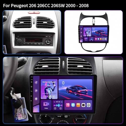 Autoradio para Peugeot 206 2000-2016 con CarPlay y Android Auto, pantalla de 1G+32G 2
