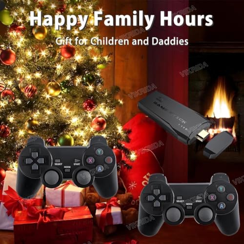 VikriDA Wireless Retro 24000+Games Built-in Supports Multiple Devices in 4K Ultra HD - Plug & Play Video TV Game - 64GB TF Card, 9 Emulators Toy for Kids 7 51w Givs2ZL