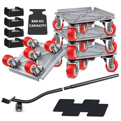 Zaptec Furniture Moving Tool Set - Heavy Duty Steel 600KG Ca...