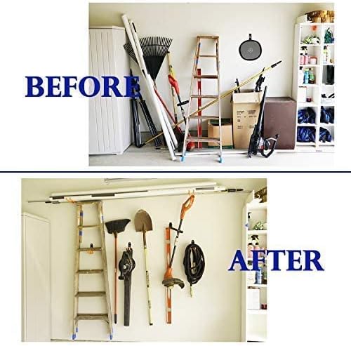 CoolYeah Steel Garage Storage Utility Double Hooks, Heavy Duty for Organizing Power Tools,Large U Hooks (pack of 6, 5 × 5 × 4.1 inches)