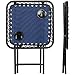 Sunnydaze Folding Sling Side Table with Mesh Drink Holders, Outdoor Patio or Portable Camping Accessory, Navy Blue