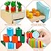 WOODMAM Wooden Montessori Toys for 1+ Year Old, 9 in 1 Learning Educational Toys for Toddler with Educational Box, Xylophone, Pound Bench, Shape Puzzle and More, Baby Toy Gift for 12-18 Months