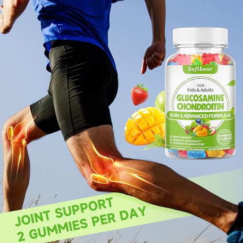 Softbear Glucosamine Chondroitin Gummies With Msm Triple Strength, Organic Vegan Chondroitin & Glucosamine Nutritional Supplements For Joint Support Mixed Fruit Flavor 60 Gummies thumb #3