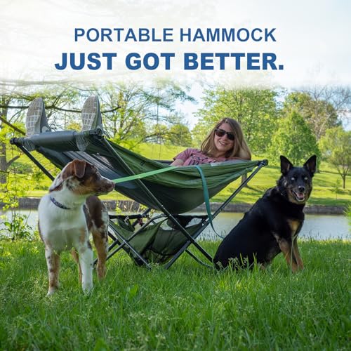Portable-Hammock-with-Stand-Worlds-Best-Mock-ONE-Hammock-Compact-Folding-Framed-Hammock-with-Adjustable-Sunshade-Canopy-for-Indoor-Outdoor-Park-Backpacking-Camping-Hiking-Travel-Beach-Green