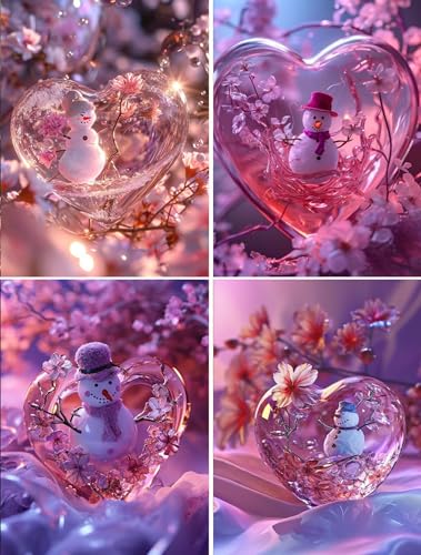 DIY diamant painting pour adulte artisanat décor murale en pack de 4