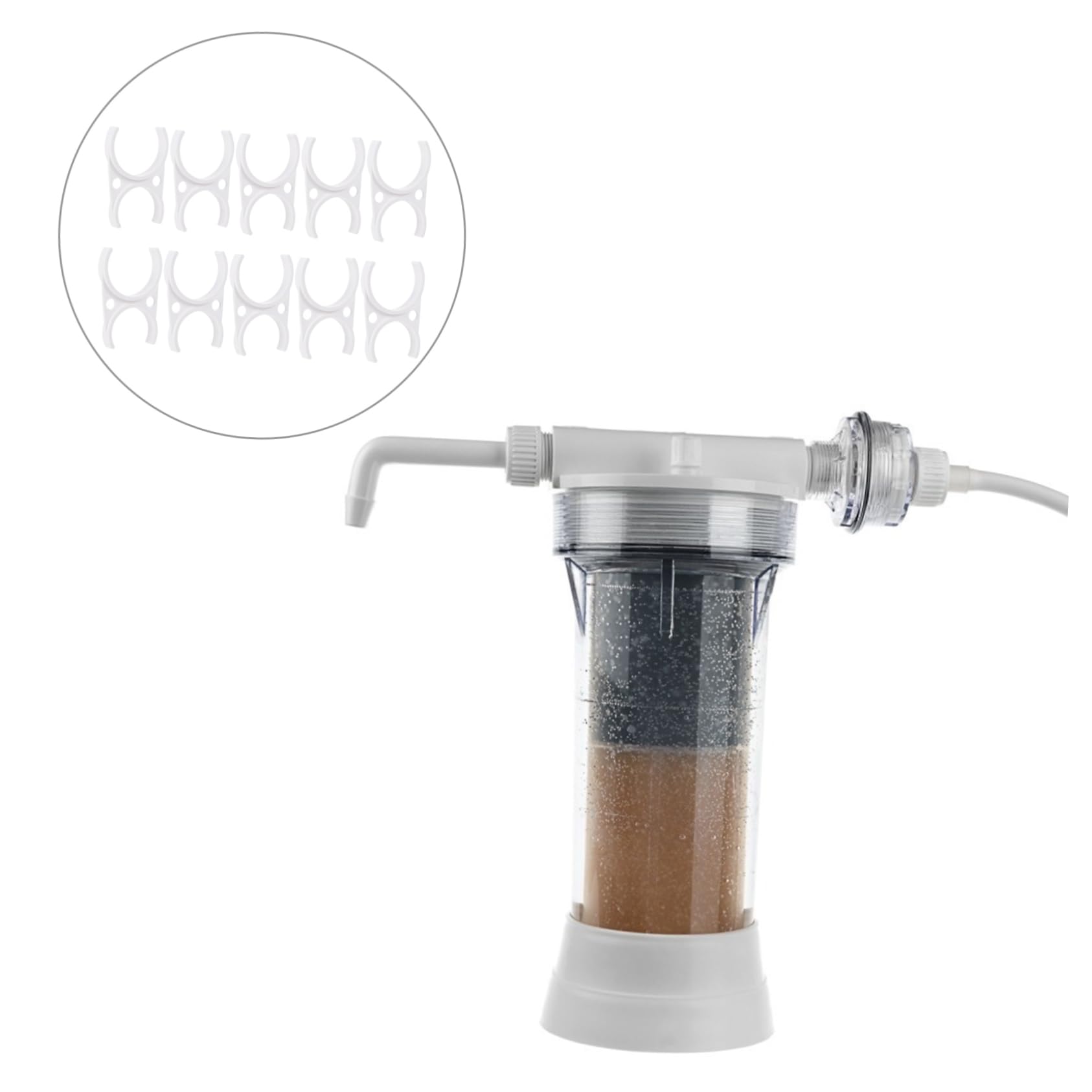 DOITOOL Morsetti per Filtri Dell’acqua e Clip di Fissaggio per Alloggiamento Filtro, Plastica Resistente, Doppia Clip per Filtri ad Inversa, Set da 10 Pezzi per Sistemi di Filtrazione