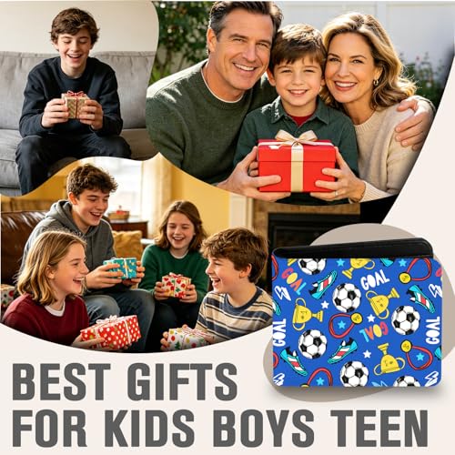 Image of Kids Wallet for Boys, Cool Wallets for Teen Son Ages 4 5 6 7 8 9 10 11 12 13 14 15 16, Leather Bifold Purse with Coin Pocket ID Window, Christmas Birthday Gift for Kid Men Boy Youth Guys