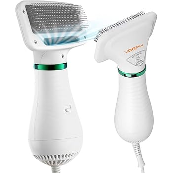 Amazon Vooph ペット用品 猫犬用グルーミングヘアドライヤー ペットヘア乾燥機 犬の毛送風機 小動物ヘアブロワー 猫犬 小型動物シャワー用具 2in1多機能 片手操作 使用便利 毛 髪 乾燥 ブラシ ヘアコーム付き 風量温度調節可能 静音安全 速乾性 仕上げ髪 ねこ いぬ