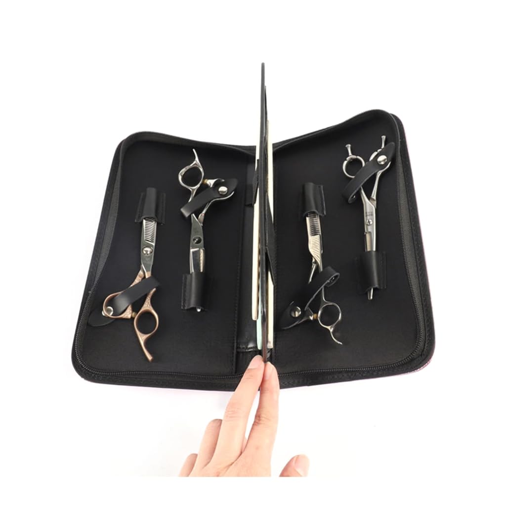 Stylish PU Hairdressing Scissors Bag Pet Shears Holder Storage Case