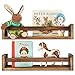 MAINEVENT Set of 2 Rustic Wood Floating Nursery Shelves - Wall Shelves for Farmhouse Bathroom Decor, Kitchen Spice Rack, or Book Shelf Organizer for Baby Nursery Decor (Barnwood Brown)