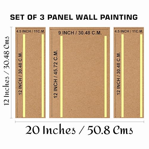 Image of SAF Paintings flower pot for Wall Decoration - Set Of 3, 3d modern art Painting for Living Room Large Size with Frames for Home Decoration, Hotel, Office painting 50.8 cm x 30.48 cm SANFJM36048