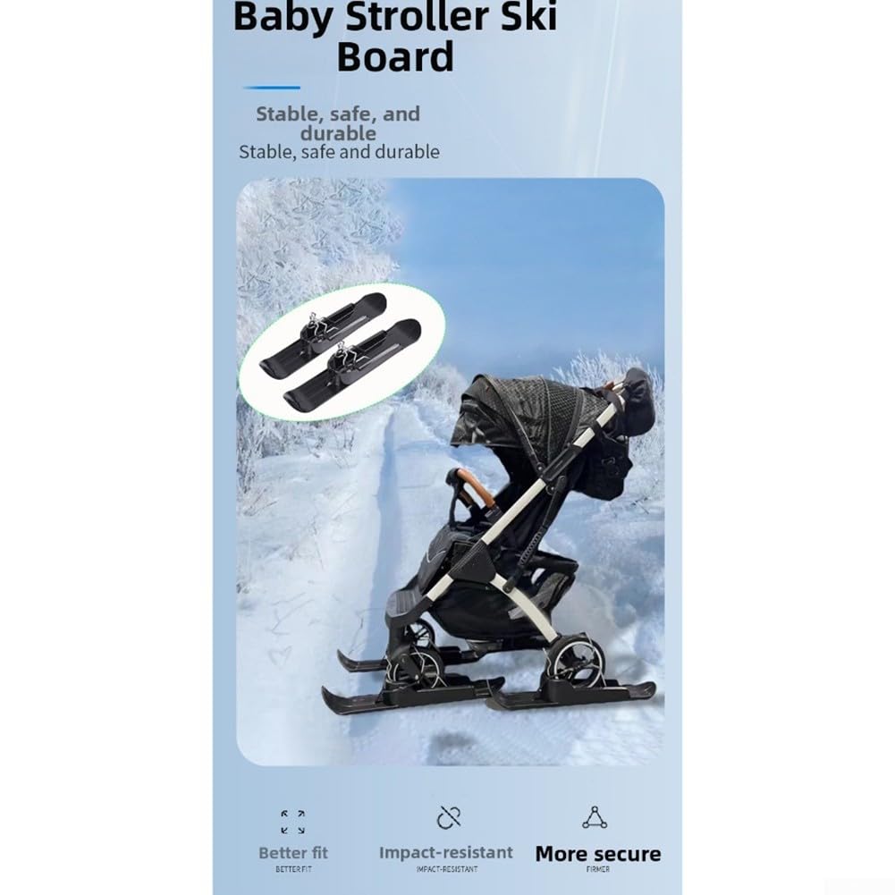 Planche de ski compatible avec roues de 15 cm à 30 cm de diamètre pour fauteuil roulant, vélo, scooter et poussette pour animal domestique utilisation en extérieur en hiver