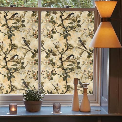 Vinilo decorativo de ventana beige 15.7x118 pulgadas miniatura 3