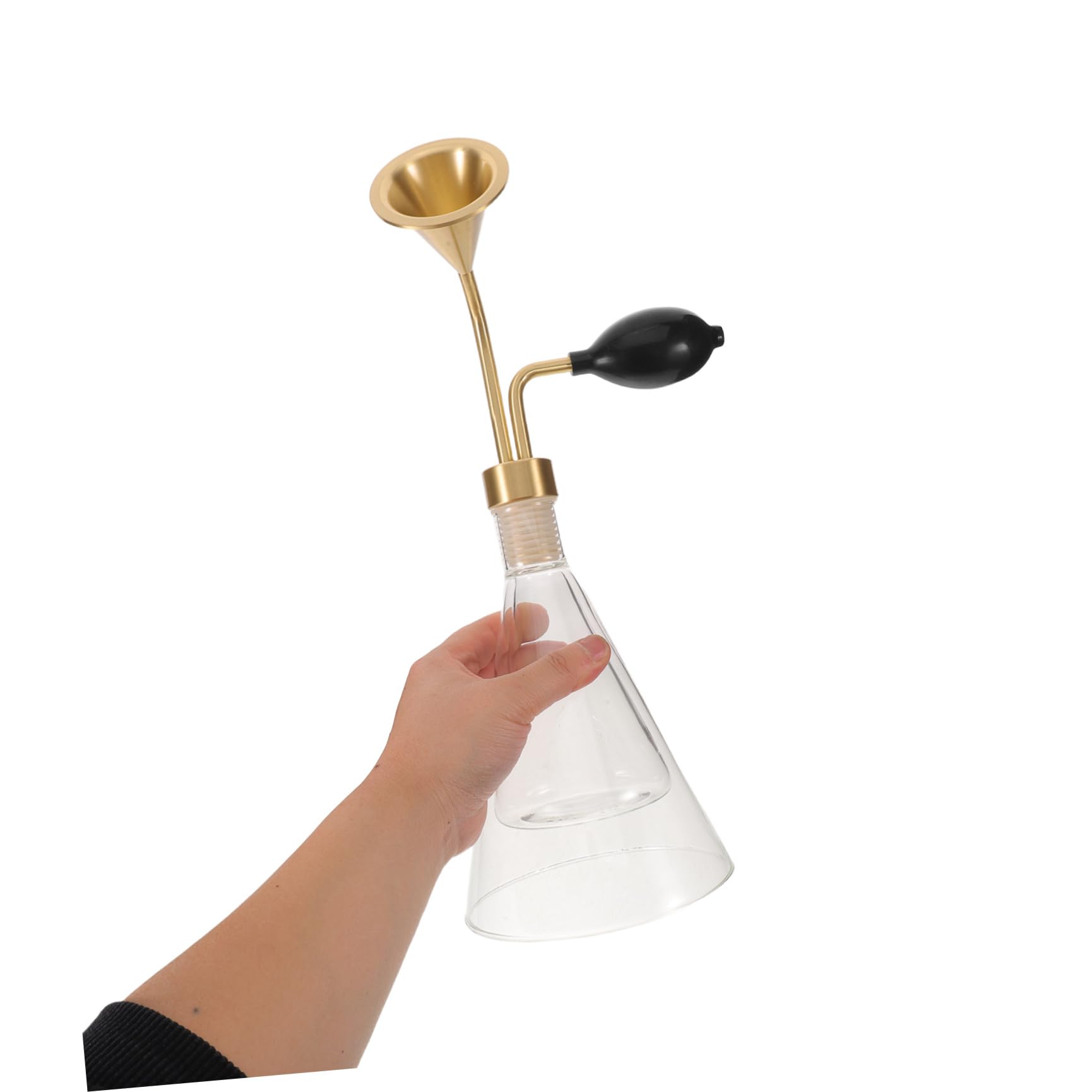 BETOOKY Szklana Testowa Do Perfum z Mosiężną Pompką i Ergonomiczną Rurką Dyfuzor Olejków Eterycznych Do Aromaterapii Spa Przenośne Urządzenie i Podróży