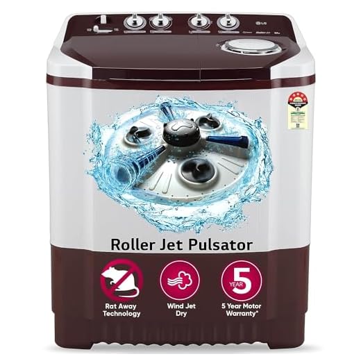 LG 8.5 kg 5 Star Semi-Automatic Top Load Washing Machine (P8530SRAZ, Burgundy, Roller Jet Pulsator)