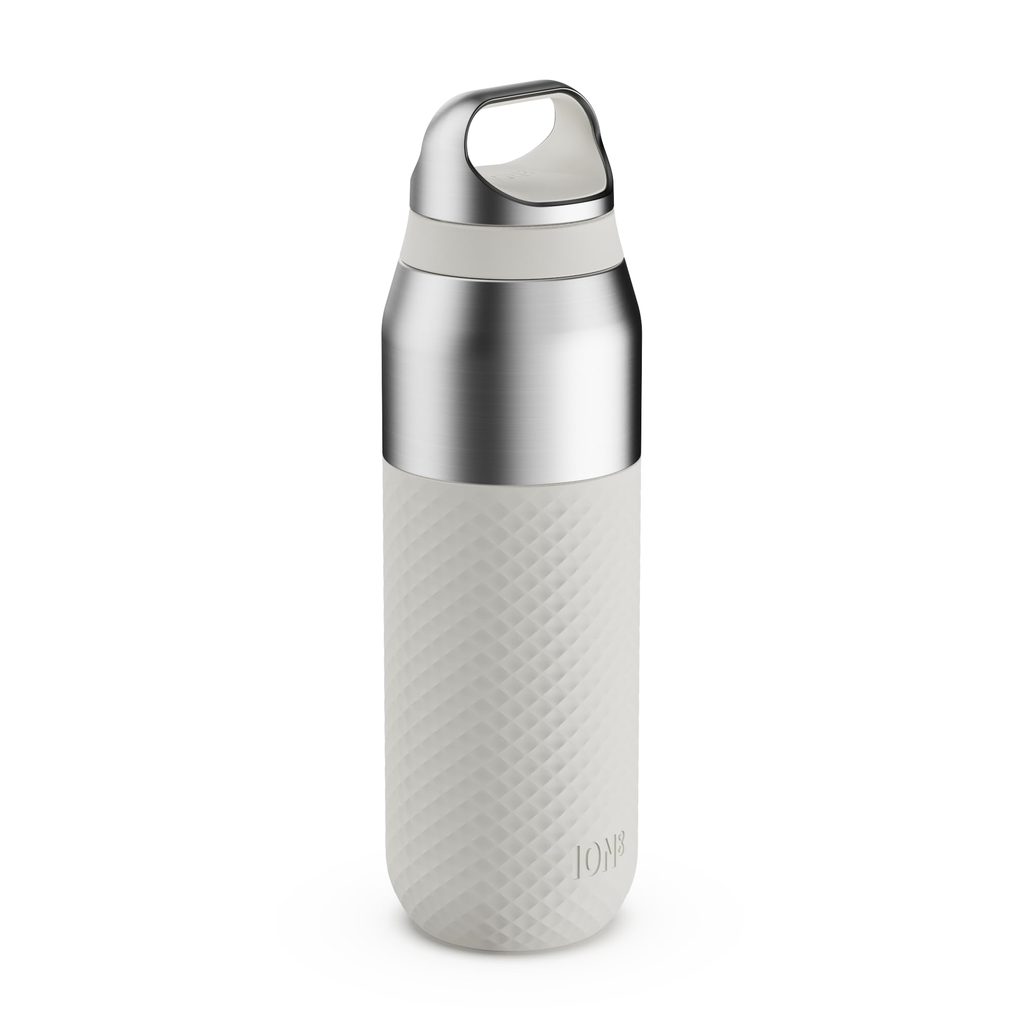 ION8 Primo ROAM Insulated Water Bottle 485ml (16oz) – Leakproof Stainless Steel, Vacuum Insulated for Hot & Cold Drinks, Twist Lid, Dishwasher Safe, White