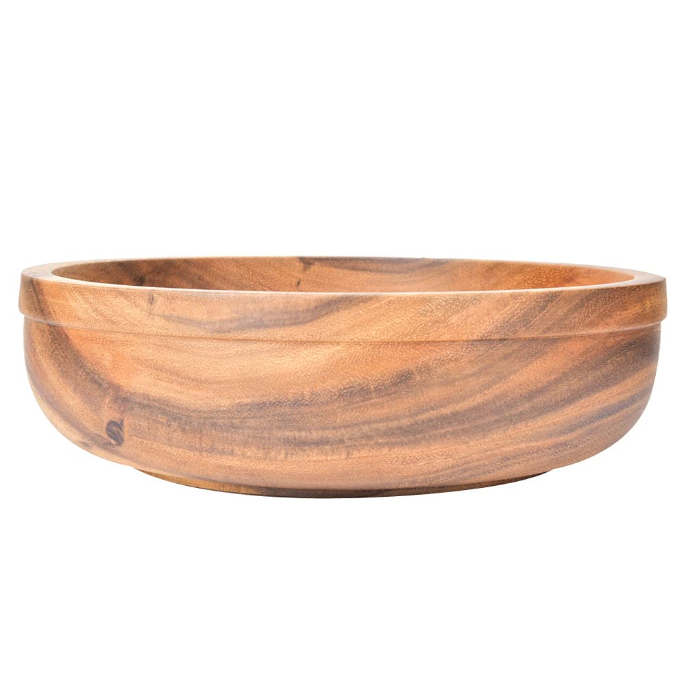 Ensaladera de Madera, Utensilios de Cocina Ecológicos, Recipiente de Comida Multifuncional para el Hogar y la Cafetería, Madera Natural 39x11,5 Cm (30 * 9cm)