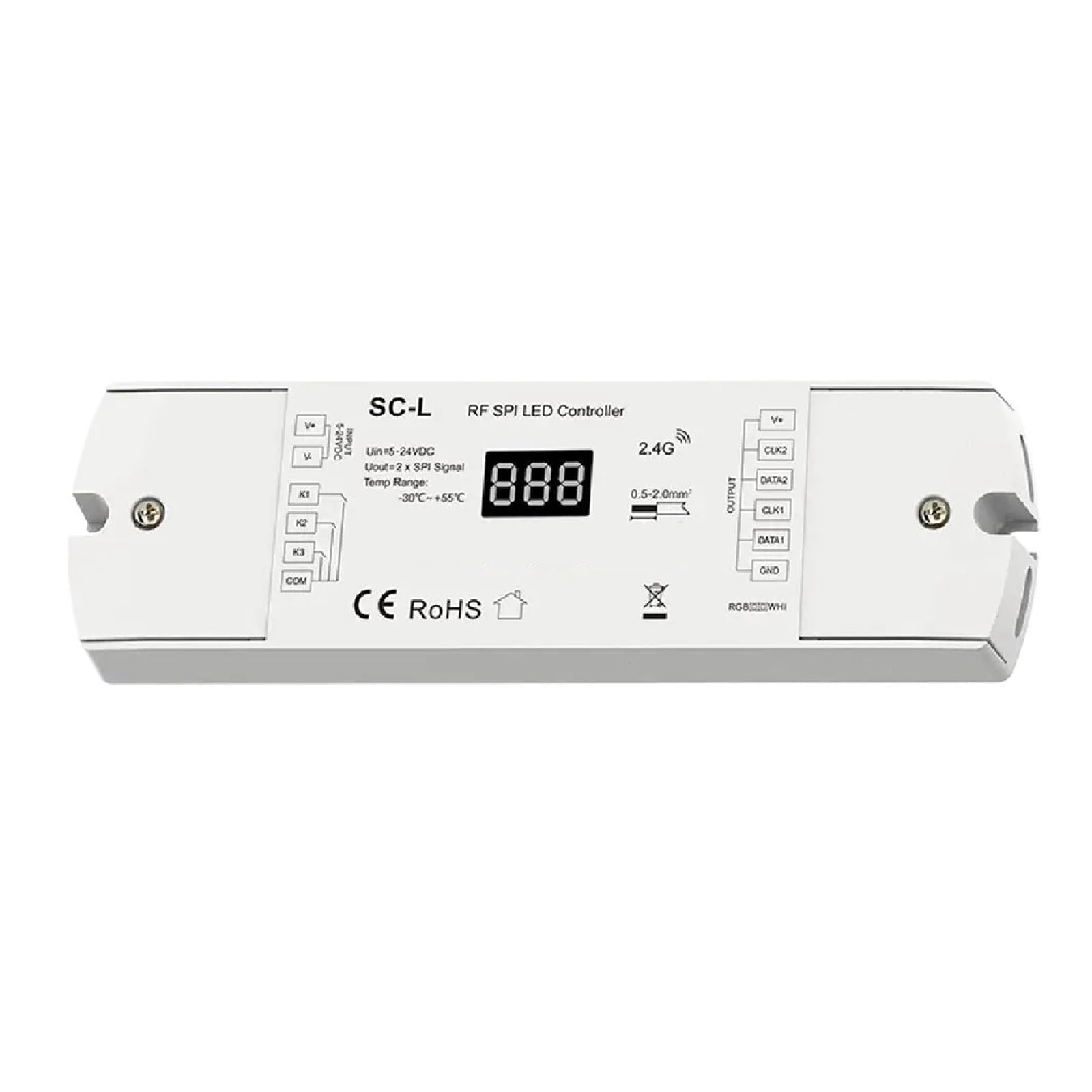 LED Dimmer Controller SC SC-L SC-P SPI LED Controller Digital Display 2.4G R9 Button Switch 3 Buttons for RGB/RGBW/White Light 5-24VDC(SC-P R9 White Set)