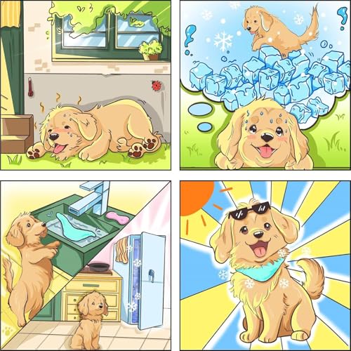 KASESSS Hunde Halstücher Kühlend, Hundehalstuch, Kühltuch Hund Halstuch Kühlend, Hundes Bandana im Sommer, Atmungsaktiv Kühlhalsband für Hundes zum Ausruhen, Schlafen, Sommerspaziergang und Spielen