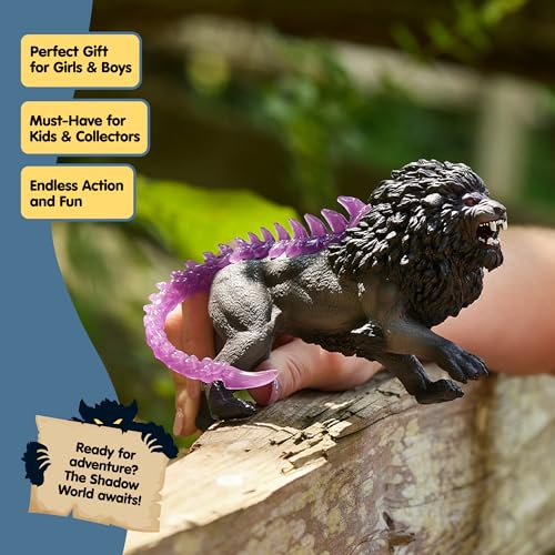 Image of Schleich Eldrador Creatures - Mythical Shadow Lion Action Figure - Highly Detailed and Realistic Figurine Toy with Transparent Tail for Boys and Girls - Kids Ages 7+